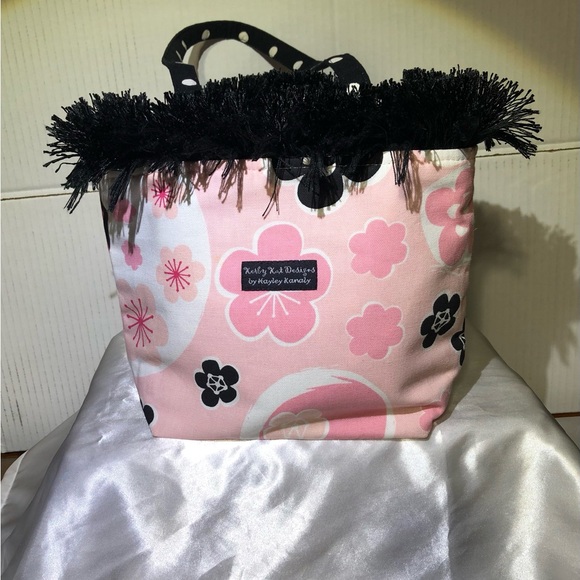 Kerberos Kay Designs by Hayley Kanaly. Fringed top canvas shoulder bag - Picture 2 of 9